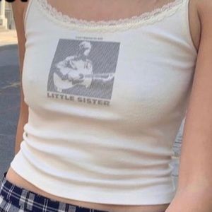 BRANDY MELVILLE LACE LITTLE SISTER TANK TOP